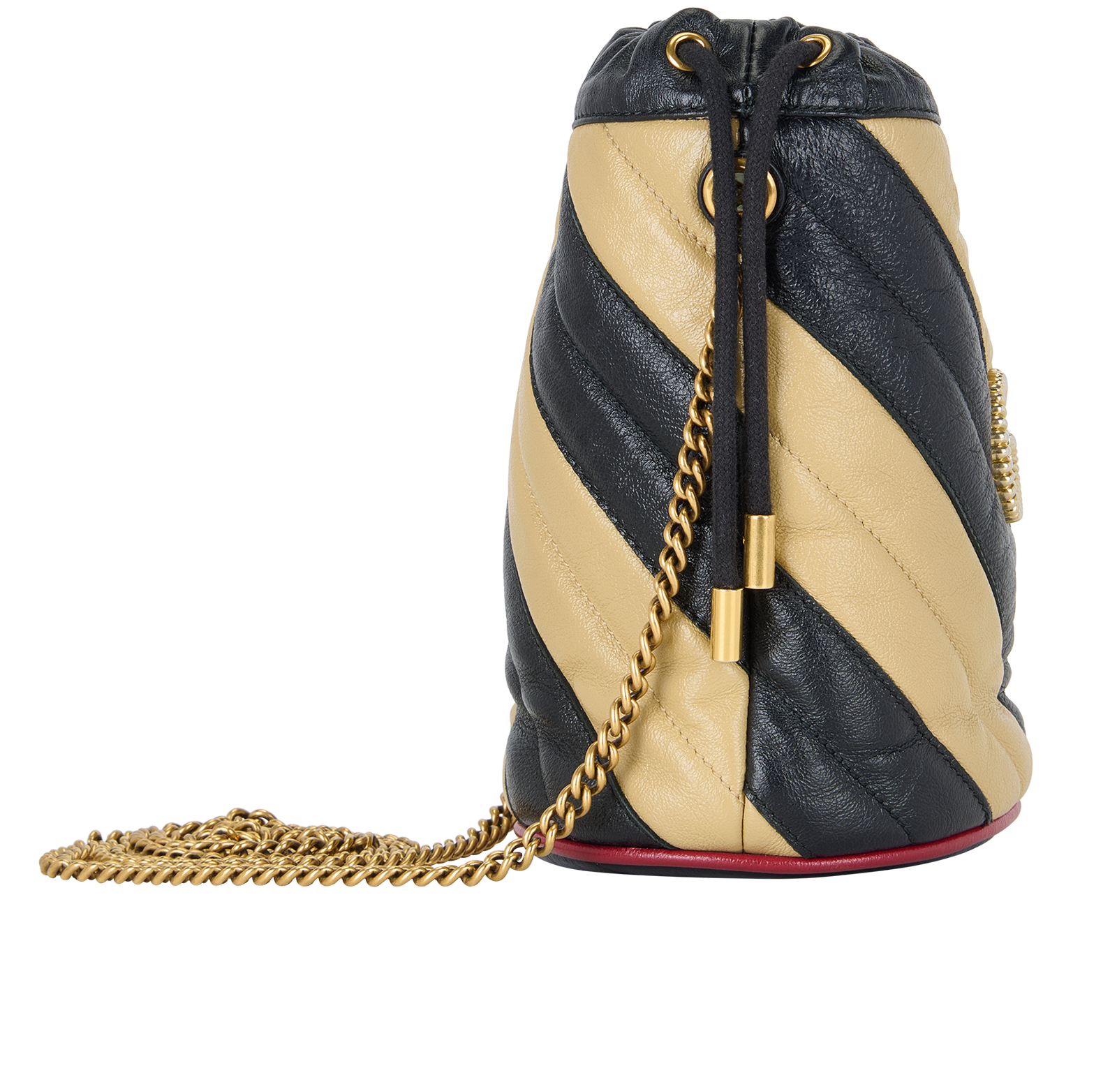Marmont Bucket Bag, &pound;595, Handbags, Beige/Black, Leather, Side view